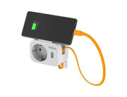 Tessan TS-332-DE Πολύπριζο με USB-C 15cm 1x Schuko 1x USB-A 1x USB-C Λευκό