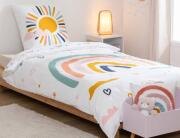 Atmosphera Σετ Μονή Παπλωματοθήκη & Μαξιλαροθήκη Rainbow 2 όψεων, από βαμβάκι 57TC, με διαστάσεις 140x200cm
