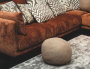 Σκαμπό Πουφ Sanah PTMD με διαστάσεις 40x40x35cm - Brown