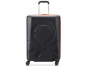 Βαλίτσα Delsey Paris x Benetton με χωρητικότητα 71L, τηλεσκοπικό χερούλι, κλείδωμα ασφαλείας, 4 ροδάκια και διαστάσεις 45x28x66cm - Black