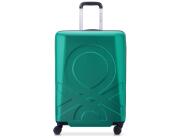 Βαλίτσα Delsey Paris x Benetton με χωρητικότητα 71L, τηλεσκοπικό χερούλι, κλείδωμα ασφαλείας, 4 ροδάκια και διαστάσεις 45x28x66cm - Green