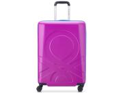 Βαλίτσα Delsey Paris x Benetton με χωρητικότητα 71L, τηλεσκοπικό χερούλι, κλείδωμα ασφαλείας, 4 ροδάκια και διαστάσεις 45x28x66cm - Pink