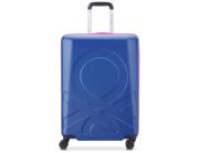 Βαλίτσα Delsey Paris x Benetton με χωρητικότητα 71L, τηλεσκοπικό χερούλι, κλείδωμα ασφαλείας, 4 ροδάκια και διαστάσεις 45x28x66cm - Blue