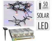 50 Ηλιακά Φωτάκια LED - 2 Μέτρα, Κανονική Διάταξη, Πράσινο καλώδιο PVC - Πολύχρωμο