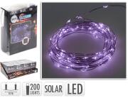 Deco 200 Ηλιακά Φωτάκια MicroLED - 10 Μέτρα + 2 Μέτρα σύνδεσης, Ασημί συρμάτινο καλώδιο - Ψυχρό Λευκό