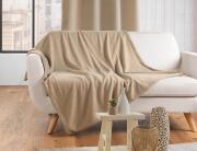 Douceur d'intérieur Κουβέρτα Wooly  με επένδυση fleece και διαστάσεις 180x220cm - Beige