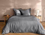 Σετ Υπέρδιπλη Παπλωματοθήκη & 2 Μαξιλαροθήκες Veloutea Douceur d'intérieur από πολυεστέρα, με διαστάσεις 220x240cm - Anthracite