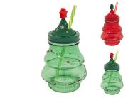 Ποτήρι Χριστουγεννιάτικο Δέντρο Fééric Lights & Christmas με καλαμάκι, χωρητικότητα 330ml και διαστάσεις 11.1x13.5cm - Σε 2 επιλογές χρώματος