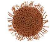 Unique Living Διακοσμητικό Μαξιλάρι Tufo  με πλεκτό σχέδιο, κρόσσια και διαστάσεις 45x45cm - Light Brown