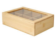 Excellent Houseware Ξύλινο Κουτί Αποθήκευσης για τσάι με 6 θέσεις και διαστάσεις 24x16x7cm