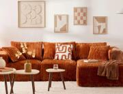 Atmosphera Γωνιακός Τετραθέσιος Καναπές Solka με διαστάσεις 254x164x78cm - Amber