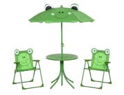 THE NETHERLANDS Παιδικό Σετ Κήπου & Βεράντας Frog με Τραπέζι Bistro, Ομπρέλα και 2 Καρέκλες - Μέταλλο - Green