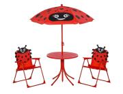 THE NETHERLANDS Παιδικό Σετ Κήπου & Βεράντας Lady Bug με Τραπέζι Bistro, Ομπρέλα και 2 Καρέκλες - Μέταλλο - Red