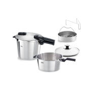 FISSLER Set Quattro Vitaquick Premium 6LΤ/3.5LΤ Mε Καλάθι Ατμού και Γυάλινο Καπάκι - 60241013090
