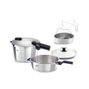 FISSLER Set Quattro Vitaquick Premium 8LΤ/4.5LΤ Mε Καλάθι Ατμού και Γυάλινο Καπάκι - 60281011090