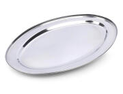 Excellent Houseware Πιατέλα σερβιρίσματος από ανοξείδωτο ατσάλι με διαστάσεις 34x21.5cm - Silver