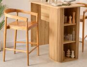 Atmosphera Σκαμπό μπαρ Miyako από Ξύλο teak, με διαστάσεις 55.5x56x95cm - Brown