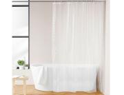 Douceur d'intérieur Κουρτίνα Μπάνιου με κρίκους 3D Cube  με διαστάσεις 180x200cm - White