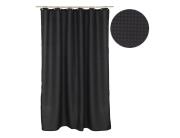 Douceur d'intérieur Κουρτίνα Μπάνιου με κρίκους Quartz  με διαστάσεις 180x200cm - Black