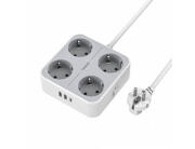 Tessan  Πολύπριζο 7-σε-1 Power Strip (TS-302-C) - 4xSchuko, 2xUSB, Type-C, καλώδιο 2m