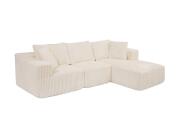 Atmosphera Solka Γωνιακός Τετραθέσιος Καναπές 254x164x78cm Ivory