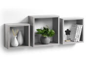 Σετ Ράφια Τοίχου Cubes Homea - White Oak - 3 τεμάχια