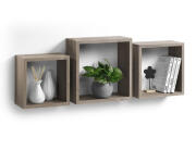 Σετ Ράφια Τοίχου Cubes Homea - Oak - 3 τεμάχια