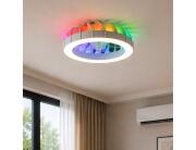 Brilliant  Ανεμιστήρας Οροφής Fanora G81080/05 με φωτισμό LED, RGB, τηλεχειριστήριο, διάμετρο 46cm και ισχύ 30W - Λευκό