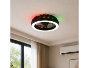 Brilliant  Ανεμιστήρας Οροφής Fanora G81080/06 με φωτισμό LED, RGB, τηλεχειριστήριο, διάμετρο 46cm και ισχύ 30W - Μαύρο