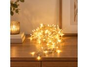 320 Φωτάκια LED - 23.9 Μέτρα + 3 Μέτρα σύνδεσης, Κανονική Διάταξη, Διάφανο καλώδιο PVC - Θερμό λευκό