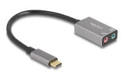 DELOCK εξωτερική κάρτα ήχου 67071 2x 3.5mm USB-C σύνδεση γκρι