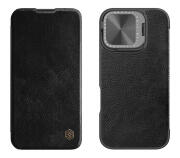 NILLKIN θήκη Qin Prop Leather για iPhone 16 δερμάτινη μαύρη