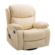 Ανακλινόμενη Πολυθρόνα Μασάζ 88.5 x 98.5 x 105 cm Χρώματος Μπεζ HOMCOM 700-094BG