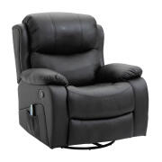 Ανακλινόμενη Πολυθρόνα Μασάζ 88.5 x 98.5 x 105 cm Χρώματος Μαύρο HOMCOM 700-094BK