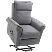 HOMCOM Relaxing Lift Chair με μασάζ και ανάκλιση 150°, γκρι υφασμάτινο κάλυμμα 713-081V90