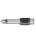QTX ADAPTOR RCA PHONO SOCKET  6.3mm MONO JACK PLUG