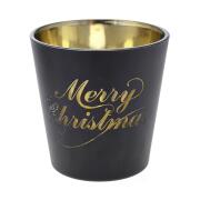 ΜΑΥΡΟ  ΓΥΑΛΙΝΟ ΚΗΡΟΠΗΓΙΟ MERRY CHRISTMAS 7,5Χ7.5ΕΚ