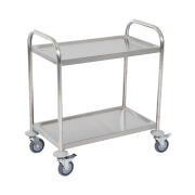 HOMCOM Μεταλλικό Τρόλεϊ Κουζίνας από Ανοξείδωτο Ατσάλι με 2 Ράφια 71 x 41 x 81 cm  801-076