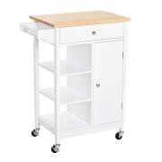 HOMCOM Ξύλινο Τρόλεϊ Κουζίνας 66 x 39.5 x 86.5 cm 801-126