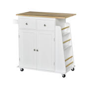 HOMCOM Ξύλινο Τροχήλατο Ντουλάπι Κουζίνας 89 x 45 x 89.5 cm 801-163
