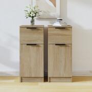 vidaXL 2 Τεμ. Κομοδίνα Sonoma Δρυς 30x30x70εκ Συνθετικό Ξύλο 811122