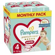 Pampers Πάνες Βρακάκι Premium Care Pants Μέγεθος 4 (9kg-15kg) 114τμχ. 81781604