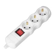 ORNO πολυπριζο 3 θέσεων λευκό με διακόπτη 16Α χωρίς καλώδιο