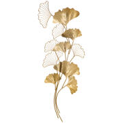 HOMCOM 3D Μεταλλική Διακόσμηση Τοίχου, Golden Ginkgo Leaves Wall Art 138x70cm 830-653V00GD