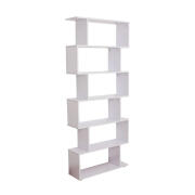 HOMCOM Ξύλινη Βιβλιοθήκη με 6 Ράφια 80 x 24 x 191 cm Χρώματος Λευκό  831-037WT