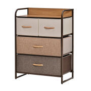 HOMCOM Μεταλλική Συρταριέρα με 4 Υφασμάτινα Συρτάρια και 1 Ράφι 58 x 29 x 78.5 cm 831-400