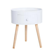 HOMCOM Βοηθητικό Ξύλινο Τραπεζάκι με 1 Συρτάρι 38 x 45 cm  833-363