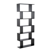 Ξύλινη Βιβλιοθήκη με 6 Ράφια 80 x 23 x 192 cm Χρώματος Μαύρο HOMCOM 833-382BK