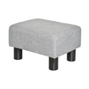 HOMCOM Ξύλινο Σκαμπό - Υποπόδιο με Υφασμάτινο Κάθισμα 40 x 30 x 24 cm Χρώματος Γκρι  833-666V70GY