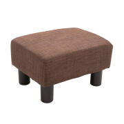 HOMCOM Ξύλινο Σκαμπό - Υποπόδιο με Υφασμάτινο Κάθισμα 40 x 30 x 24 cm  833-666V70
